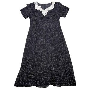 VTG Scott McClintock polka dot short sleeve maxi dress sz 14